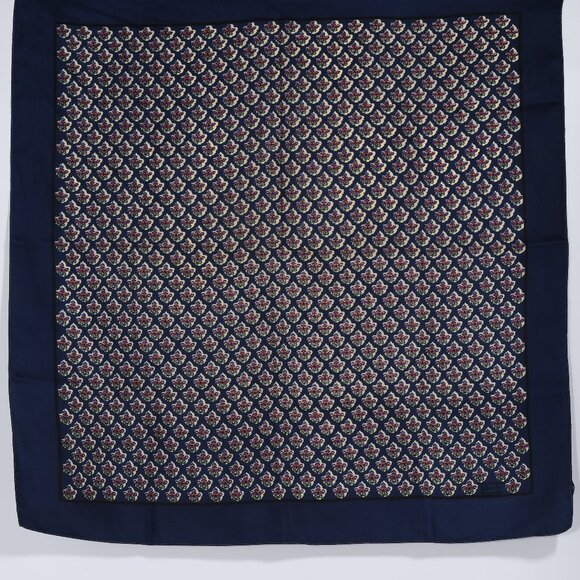 Vintage Liberty of London Floral Silk Scarf Navy Blue Very Good Condition Medium - Picture 1 of 4